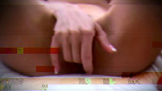 Small tit brunette amateur tugs on a big willie