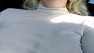 Teasing Drivers 6 - Flashing Big Boobs in Travel