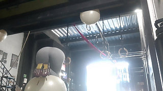 Horny Girl Squirt Naked at the Gym