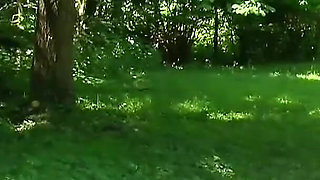 German couple meets woman while walking in the forest and takes her to fuck