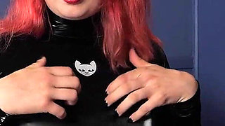 Tight Spandex. Wet Fingers. Porcelain Victoria Cums as Slave Mila Worships Her Leotard-covered Ass