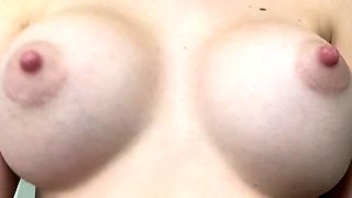 Big Boobed Blonde Masturbates With A Dildo In The Bathroom