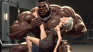 Granny Moaning in Pleasure - Strong Black Man Sucking Her Feet
