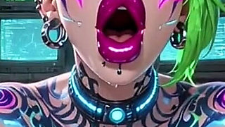 Cyberpunk Style Women Bouncing Boobs, Ai Animation