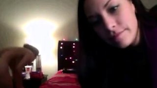 Two Brunettes, One Black Strapon