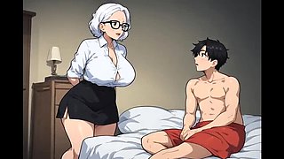 Charmed Grandma Seduces Neighbor With Big Ass and Blowjob
