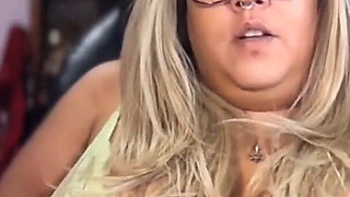 Bronze Saggy Tits BBW MILF Chain Smoking Parliament Longs & French Inhales in Neon Green Lingerie