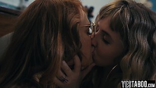 Heavy-breasted bi mommy convinces GF for threesome orgy