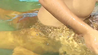 Girl Romance with Boy While Bathing in Pool