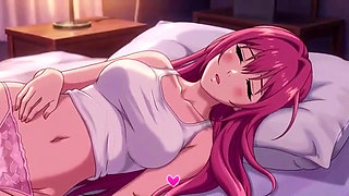 American stepsister dreaming of sexy stepbrother alone in room