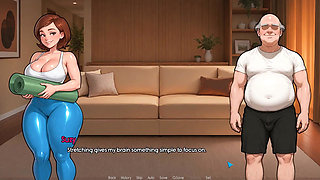 Grandpa Lesson! Taboo Hentai Game Ep.4 Grand Stepfather in Law Do Yoga with Her Instructor Ins Sexy Thigt Leggings!