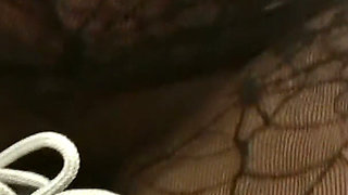 POV Pantyhose Grind - Brunette in a Latex Skirt Dry Humps Your Cock