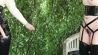 Her First Anal Riding: Slave Mila Bound to Tree and Fucked From Behind While Whipped by Goddess Vivienne L'amour