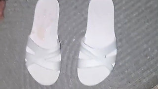 My Cuckold Slave Cum on My Slipper