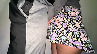 Big-assed Woman Touches a Stranger's Erect Penis. Flash Dick!!