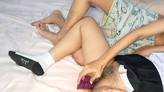 Let Your Girlfriend Help You Put a Dildo in Pussy