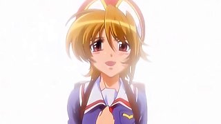 Hot busty anime teens flying around