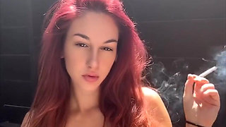 Artemisia Love Sexy Smoking Fetish Outdoor Showing Her Perfect Big Tits
