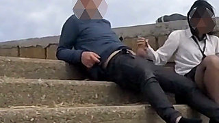 French Teacher MILF Public Blowjob Voyeur Near Nude Beach Amateur Student Extreme Cumshot