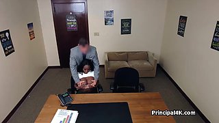 Black mommy rides principal and milks big black penis