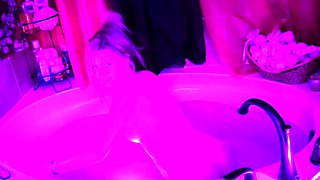 Glamour babe with big boobs masturbates in lingerie