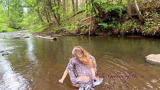 Sexy Moves in a Torn Dress in the Forest and Water