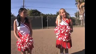 Horny Cheerleader Threesome with Stephanie Cane - Licking, Fingering & Hard Cock Pounding