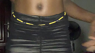 Hot Sexy Dance Ebony Teen Teasing with oily wet Pussy shows  in mini skirt