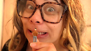 Giantess Stepsister Face Fetish She Makes Grimaces Ahegao Faces and Silly Expressions for Her Tiny Stepbrother While He