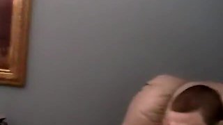 JoeSchmoeXXX.com - Pretty amateur moans while teasing his thick hairy cock with excitement