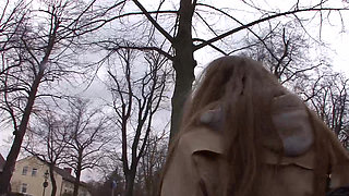 Superb brunette German doll fucked hard by a stranger