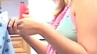 No Penetration Handjob and Titty Fucking Wank Out Session for BBC in the Laundry Room