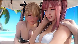Honoka And Marie Rose Enjoying The Beach
