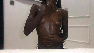 Smooth Oiled Ebony Perky small tits Massage Slow Sensual POV  Dance