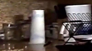 Big Black Cock Has a Craving of a Black Housewife's Doggystyle Fuck in the Kitchen