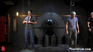 Gay slaves CBT and suspension