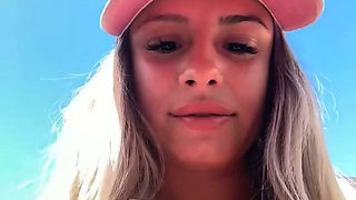 18 Year Old Italian Webcam Star Blonde Sneaks Away From the Pool to Squirt for Her Lover