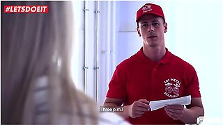 Stunning German Secretary Fucks Pizza Guy