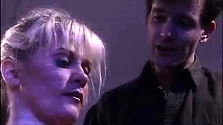 Innocent Busty blonde fingering and toying pussy