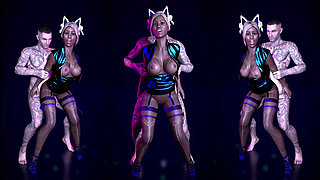 Hot Mulatto Babe Gets Fucked by Big White Cock at Nightclub