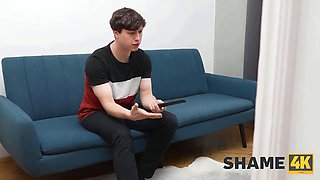 Shame4k. he heard something coming from her vagina and couldn't resist