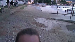Czech amateur blowjob and fucking POV in public