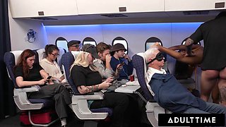ADULT TIME - Olivia Jay Flashes Tits  Fingers Pussy On Plane! Gets Caught  Fucked Hard By Seatmate: Porn