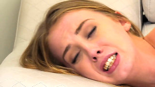 Chloe Scott fucks a college friend, a nerd wearing glasses