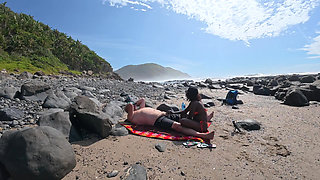 Lost Between Tides and Each Other -horny Ebony MILF Rides Her Lover