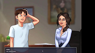 Horny Lady Boss Invites Me Her Office for Threesome Sex Summertime Saga