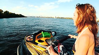 Russian redhead babe ashley hardcore creampie sex on Couch