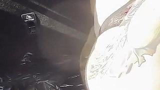 Exhib Slut Dildos Herself in Her Trunk at the Side of the Road and Squirts Until She Gets Caught