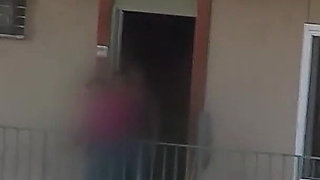 Blonde Skinny Teen Nicole Secretly Fucked on the Roof by Her Step Brother