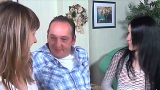 Amateur cutie gets fucked with lollipop in threesome